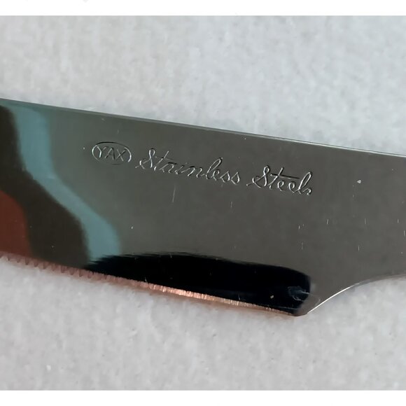 Vintage YAX kitchen knife 13", serrated blade 7.25" wood handle - Picture 2 of 5